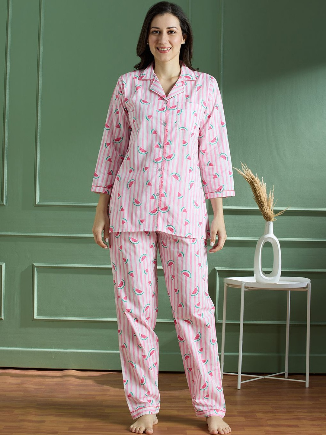 NIGHTSPREE Women Printed Night suit