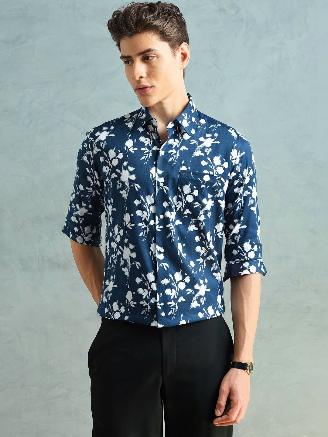 Arrow New York Men Slim Fit Floral Printed Casual Shirt