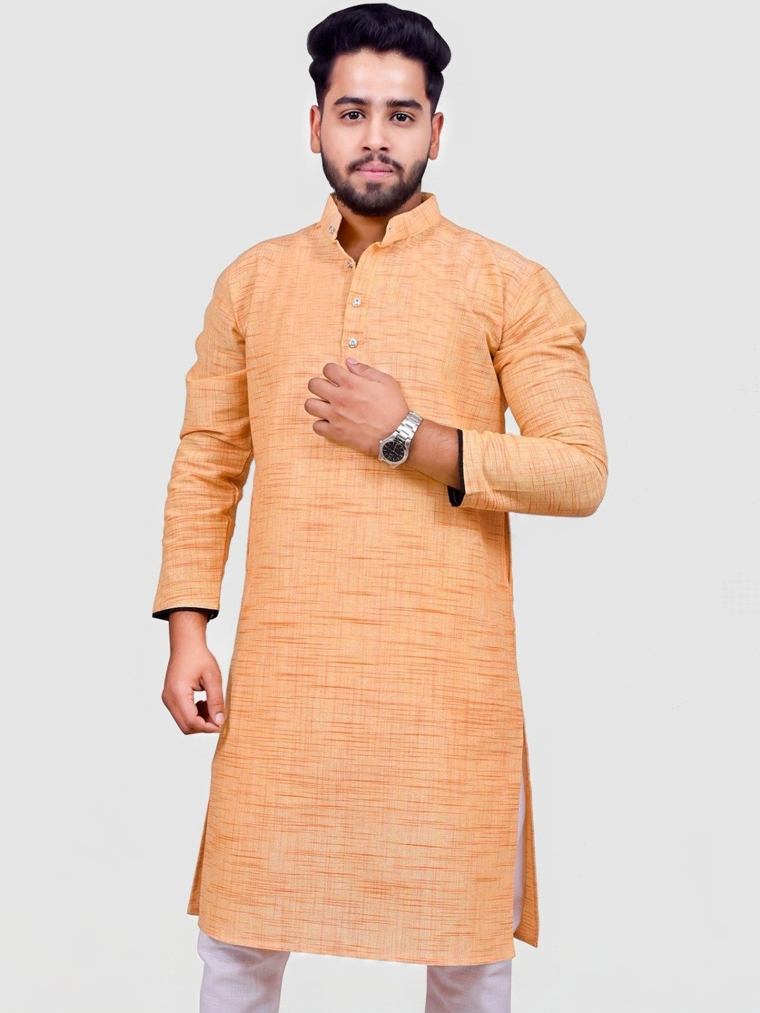 Sypher Boutique Men Printed Khadi Kurta