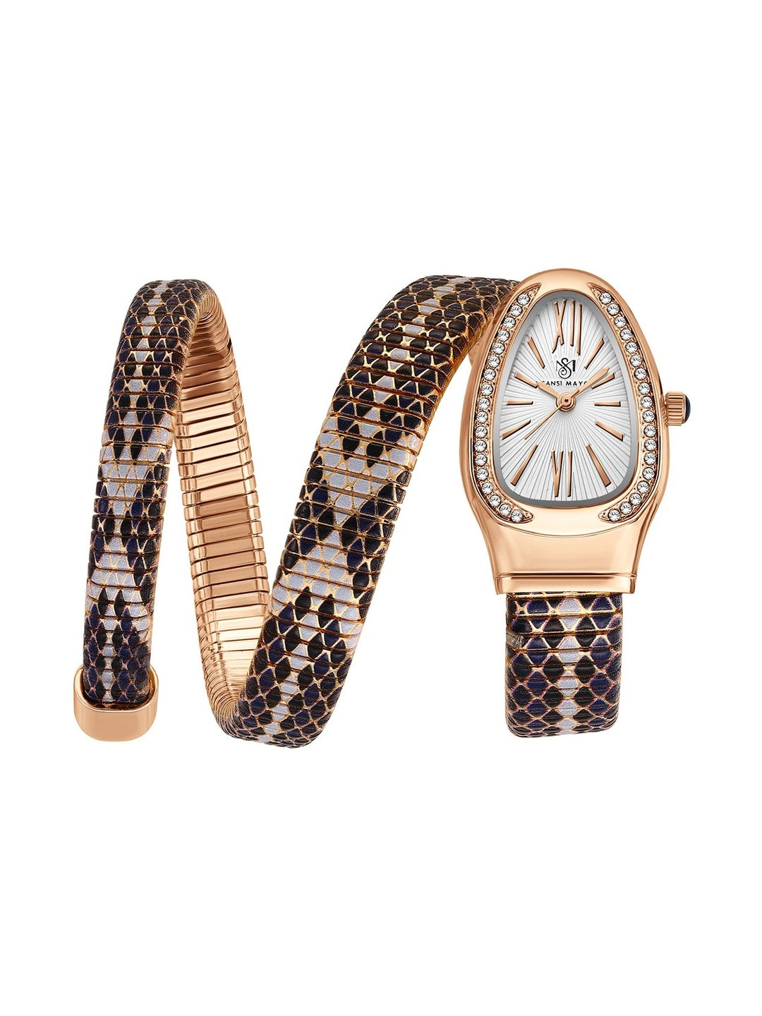 SANSIMAYO Women Dial & Stainless Steel Straps Analogue Watch SM-L-0090-TTRGBS-RG-W