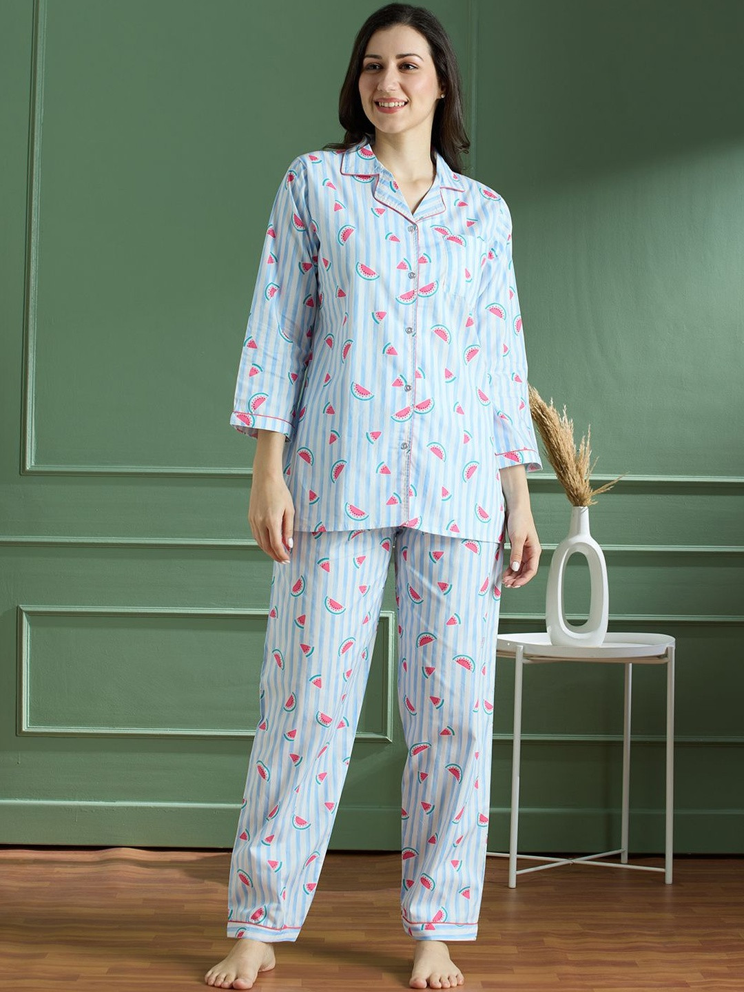 NIGHTSPREE Women Printed Night suit