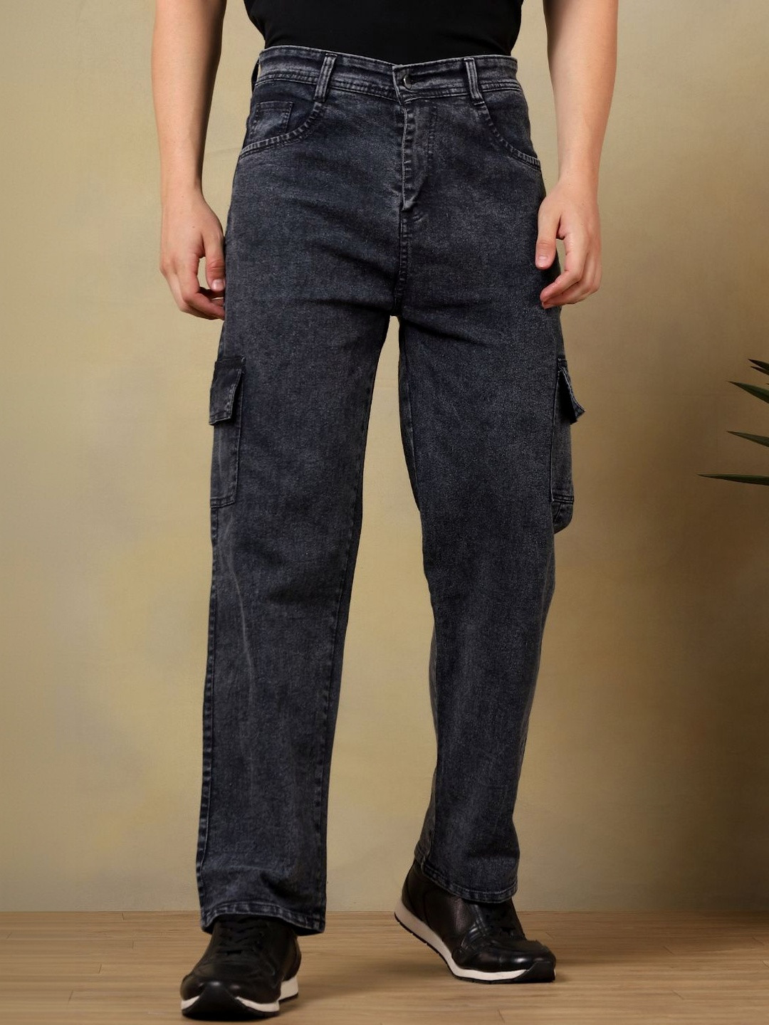 LINARIA Men Classic Regular Fit Mid-Rise Light Fade Stretchable Jeans
