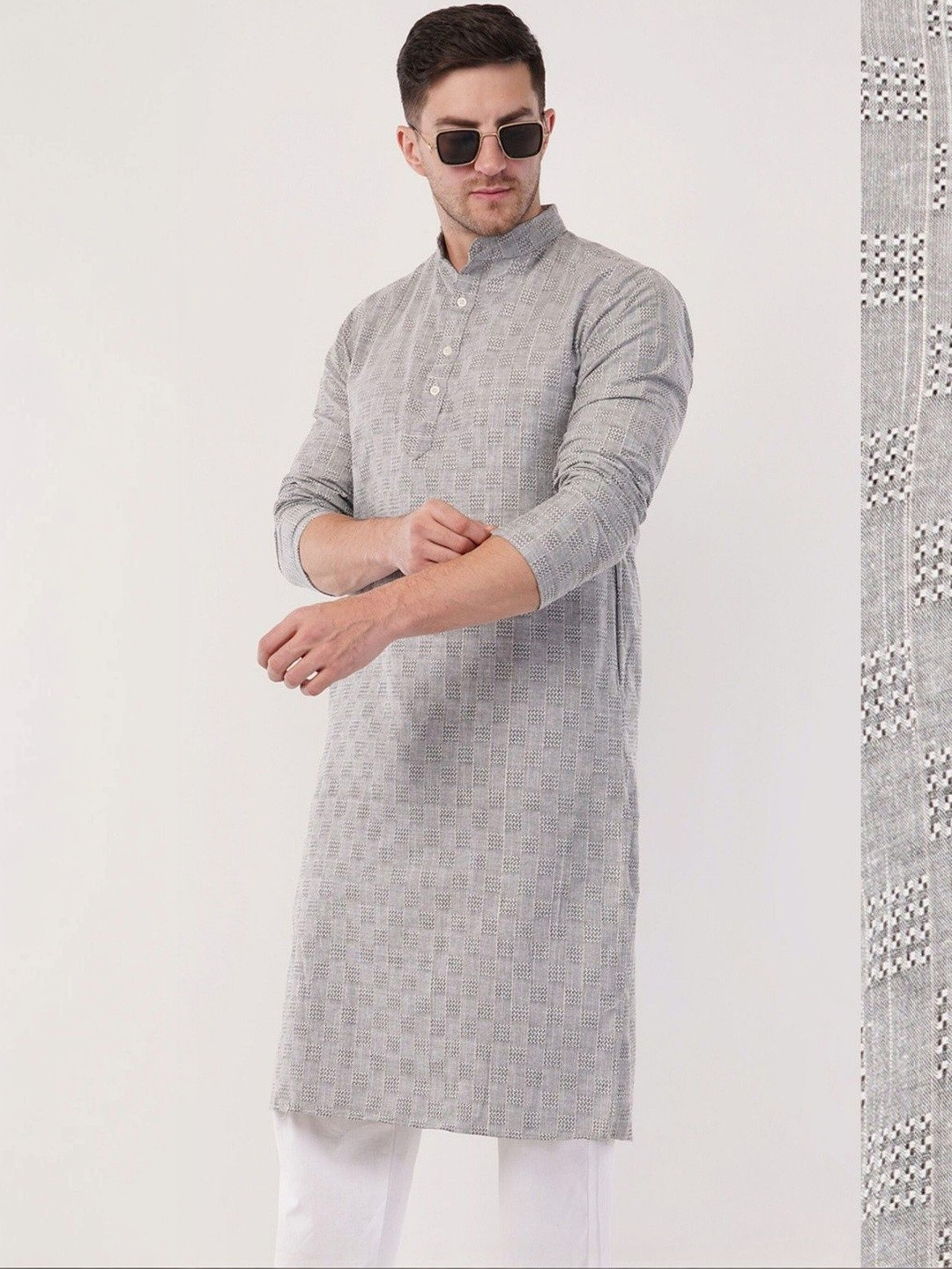 Sypher Boutique Men Printed Khadi Kurta