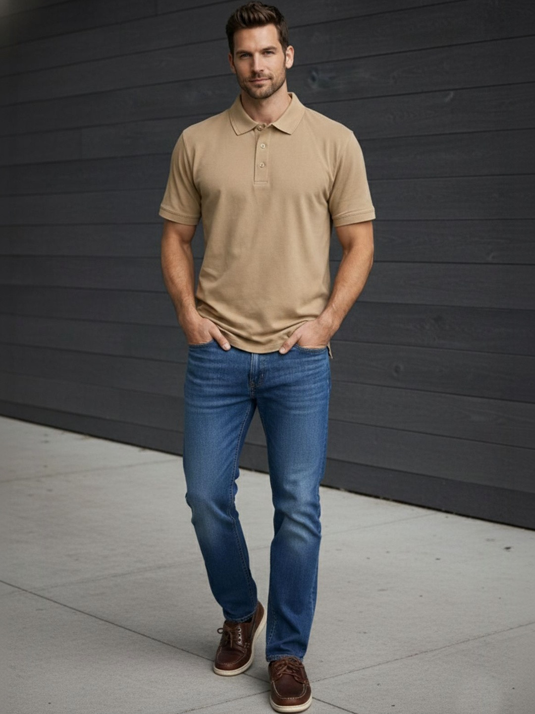 Davno Men Polo Collar T-shirt