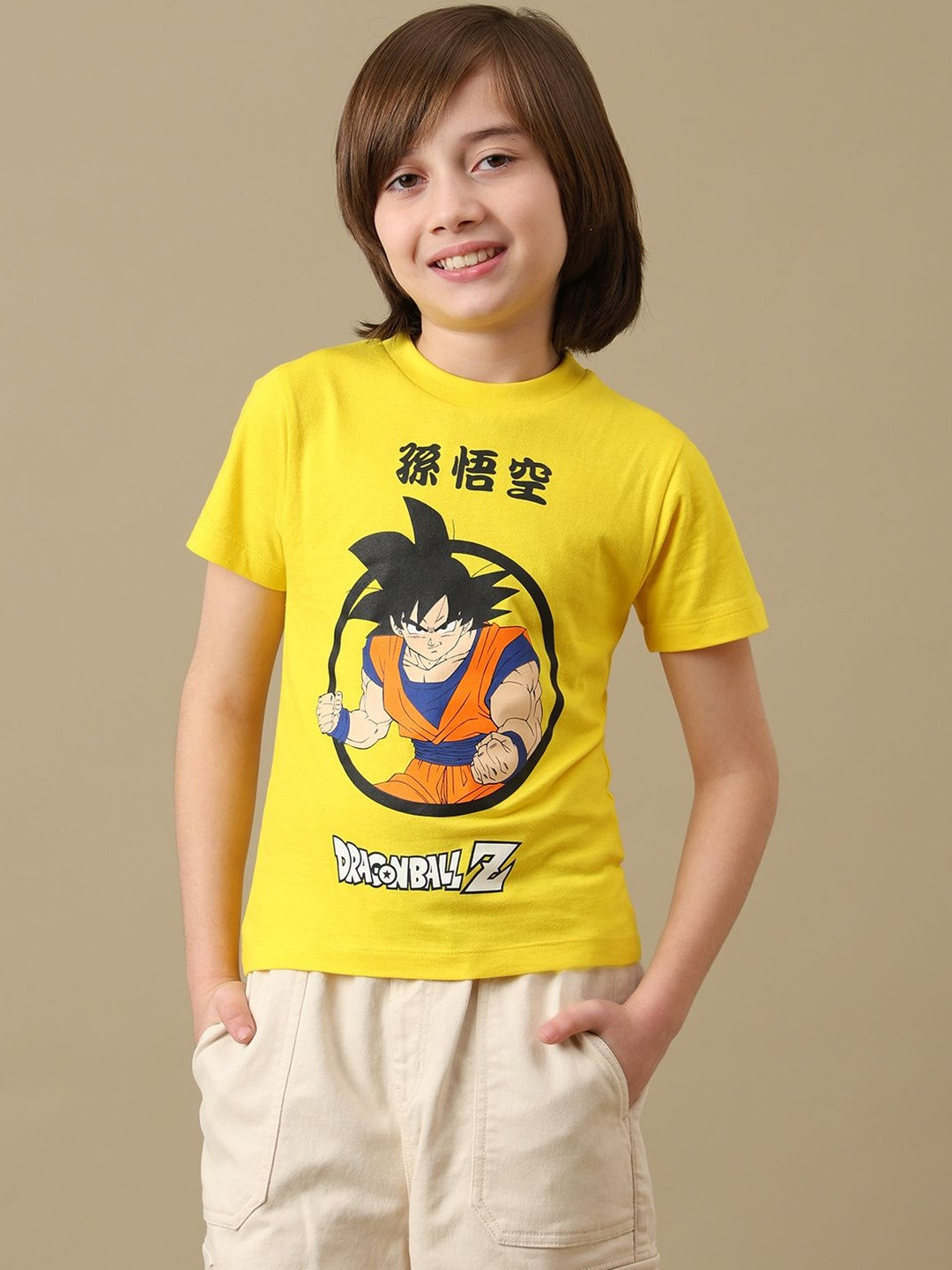 Kids Ville Boys Goku Anime Printed Regular Fit Tshirt