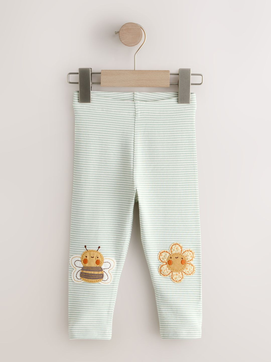 NEXT Girls Striped Leggings with Applique Detail