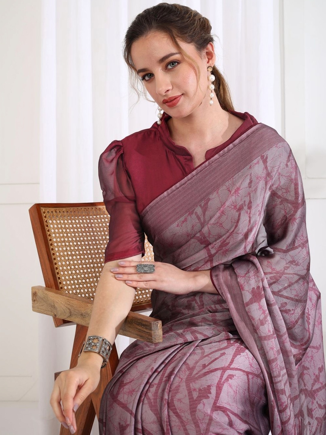 KALINI Poly Chiffon Saree