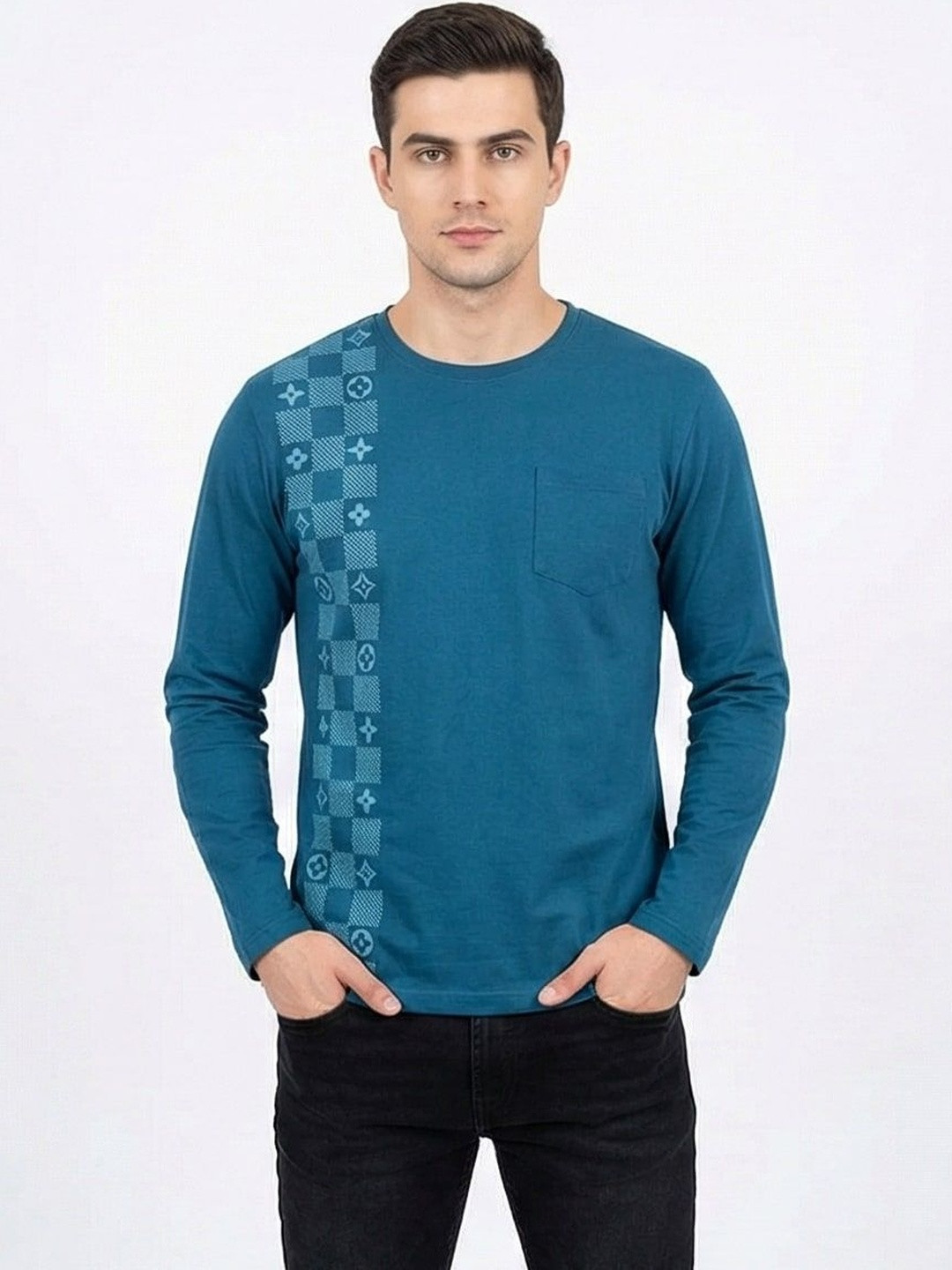 SKYBEN Men Printed Pockets T-shirt