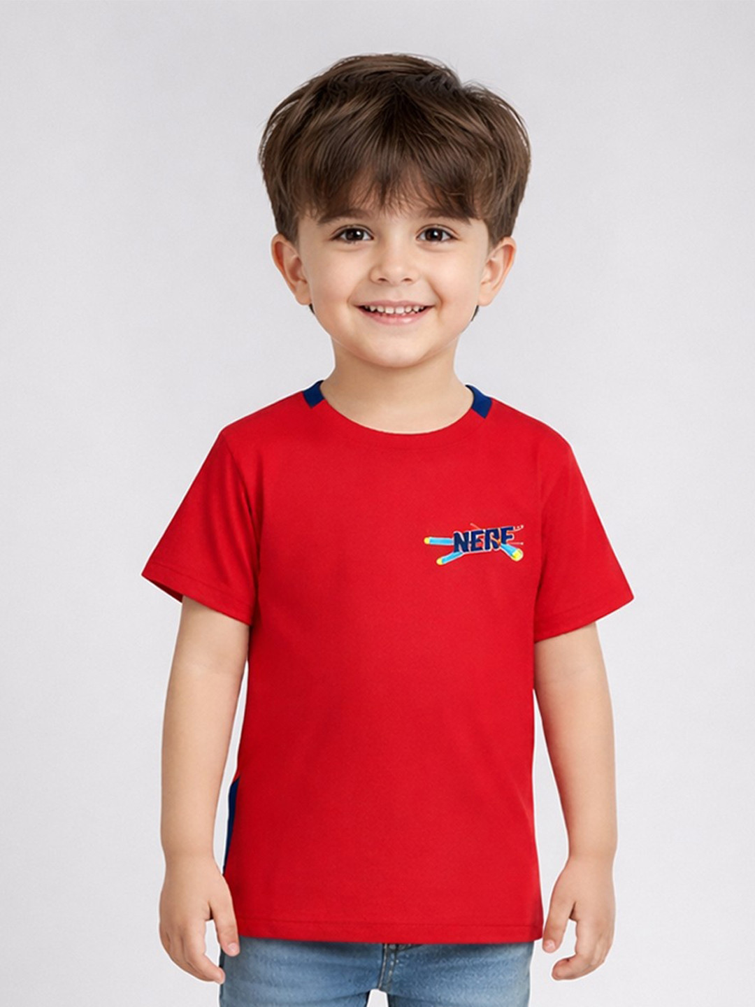 YK X Wildwoods Boys Nerf Printed Round Neck Half Sleeve T- shirt