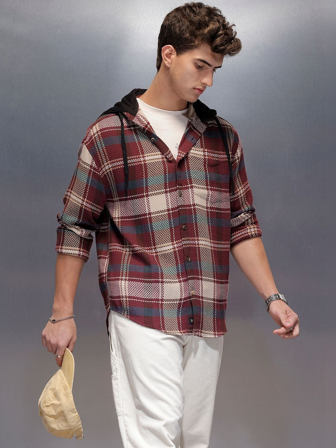 WROGN Men Relaxed Checked Casual Shirt