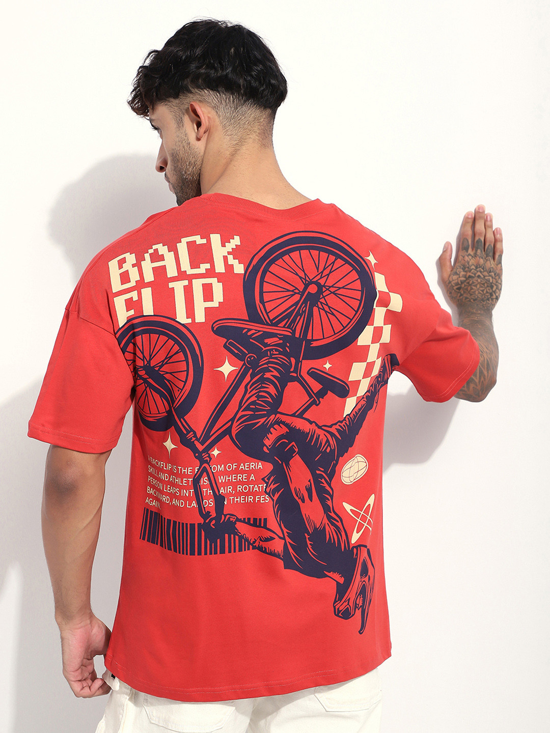 Stormborn Men Printed Drop-Shoulder Sleeves Oversized T-shirt