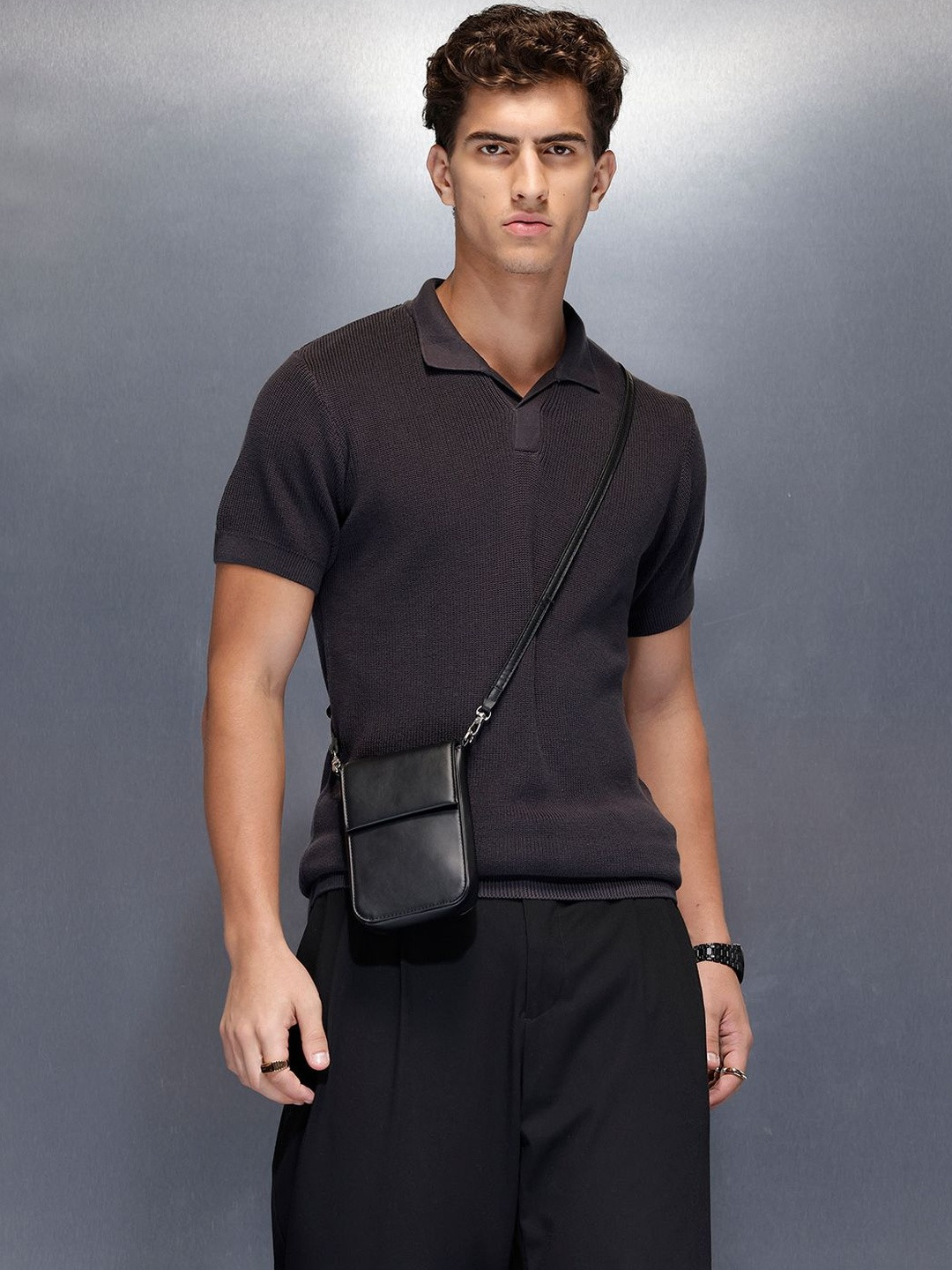 WROGN Men Polo Collar Slim Fit T-shirt