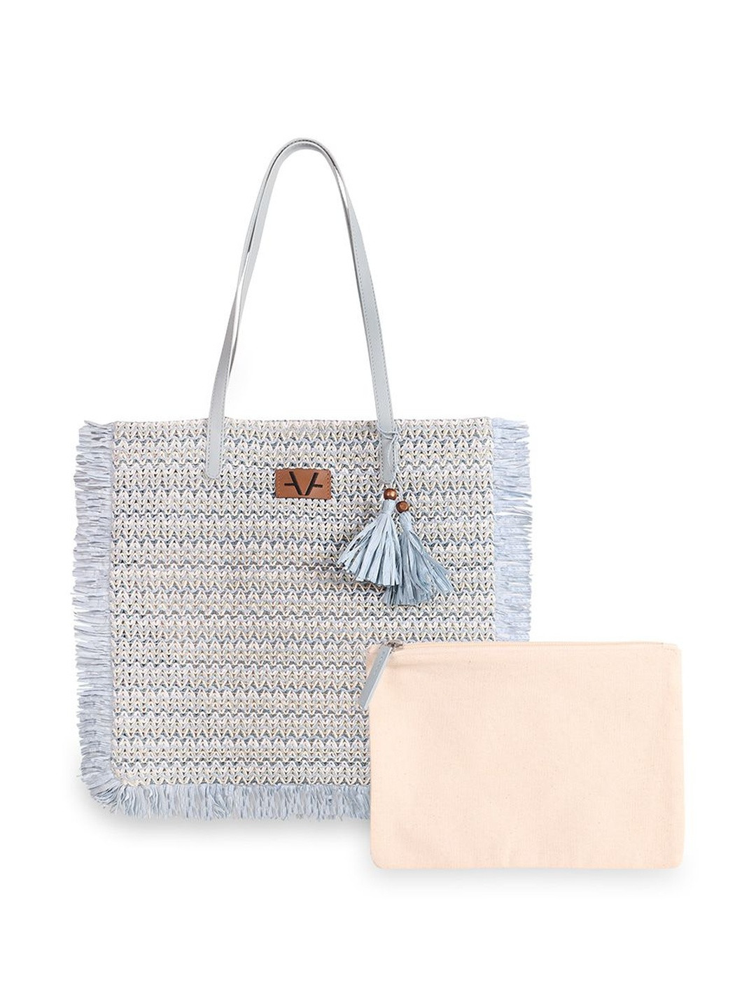 Avake Lightweight Raffia Vegan Leather Shopping Bag