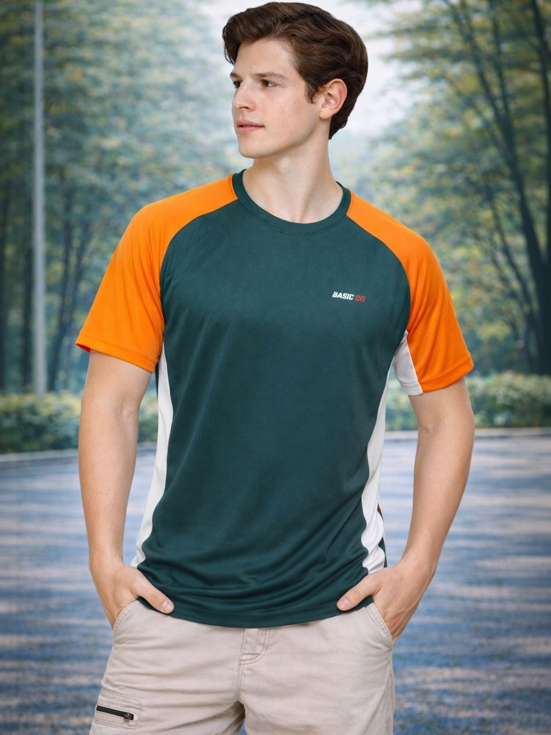 Raves Men Colourblocked Dri-FIT T-shirt