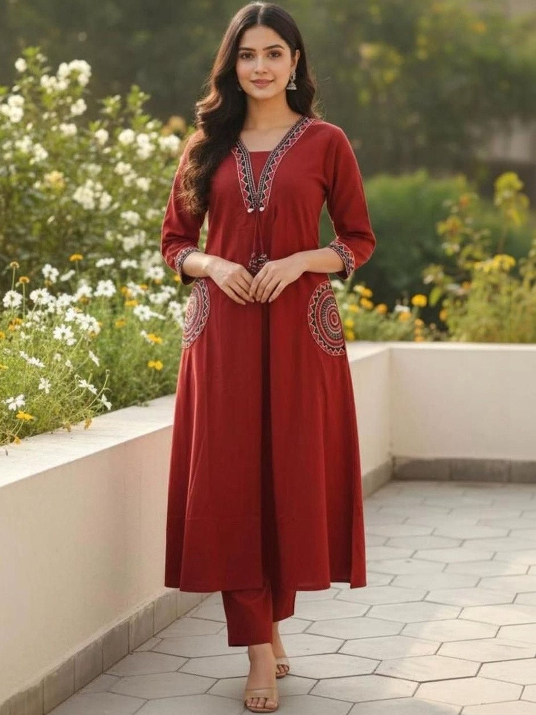 MILAAV Women Printed Regular Kurta with Trousers