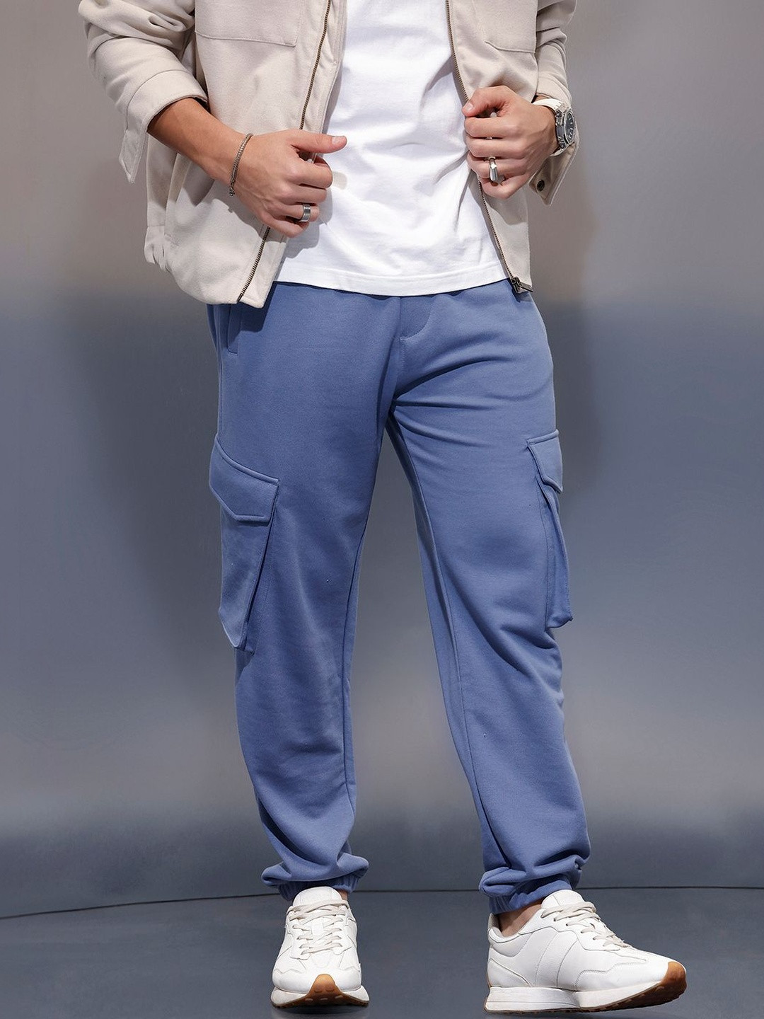 WROGN Men Cotton Mid Rise Joggers