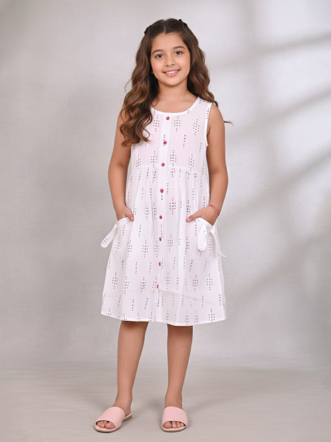 GIANNA Polka Dot Print A-Line Dress