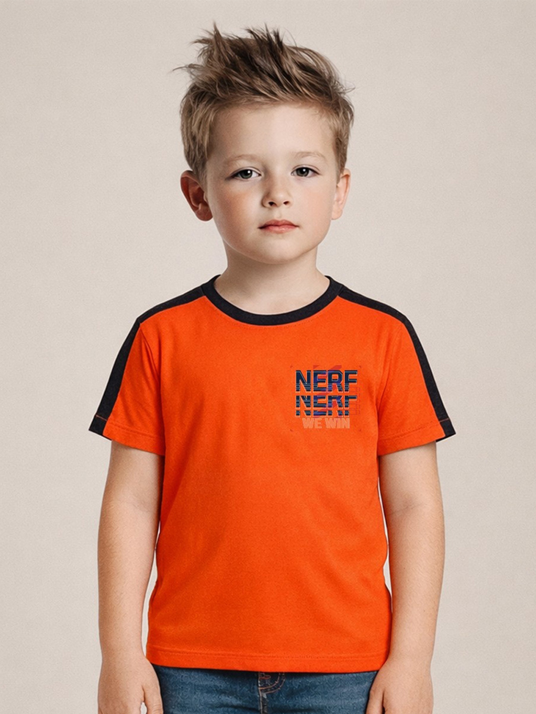 YK X Wildwoods Boys Nerf Printed Round Neck Half Sleeve T- shirt