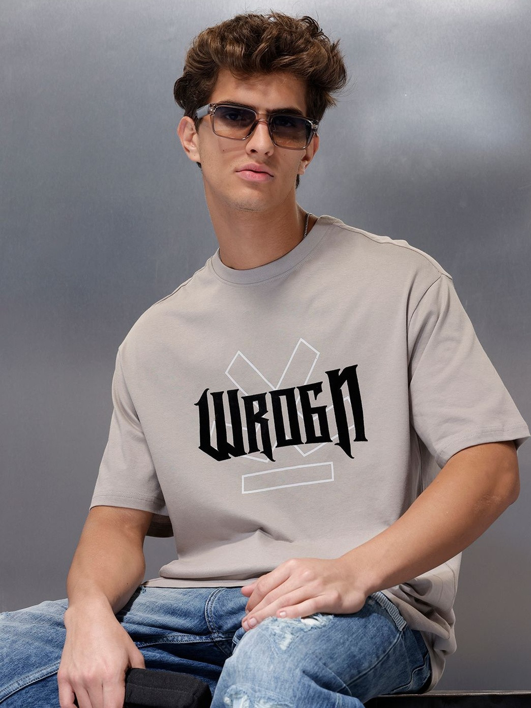 WROGN Men Typography Printed T-shirt