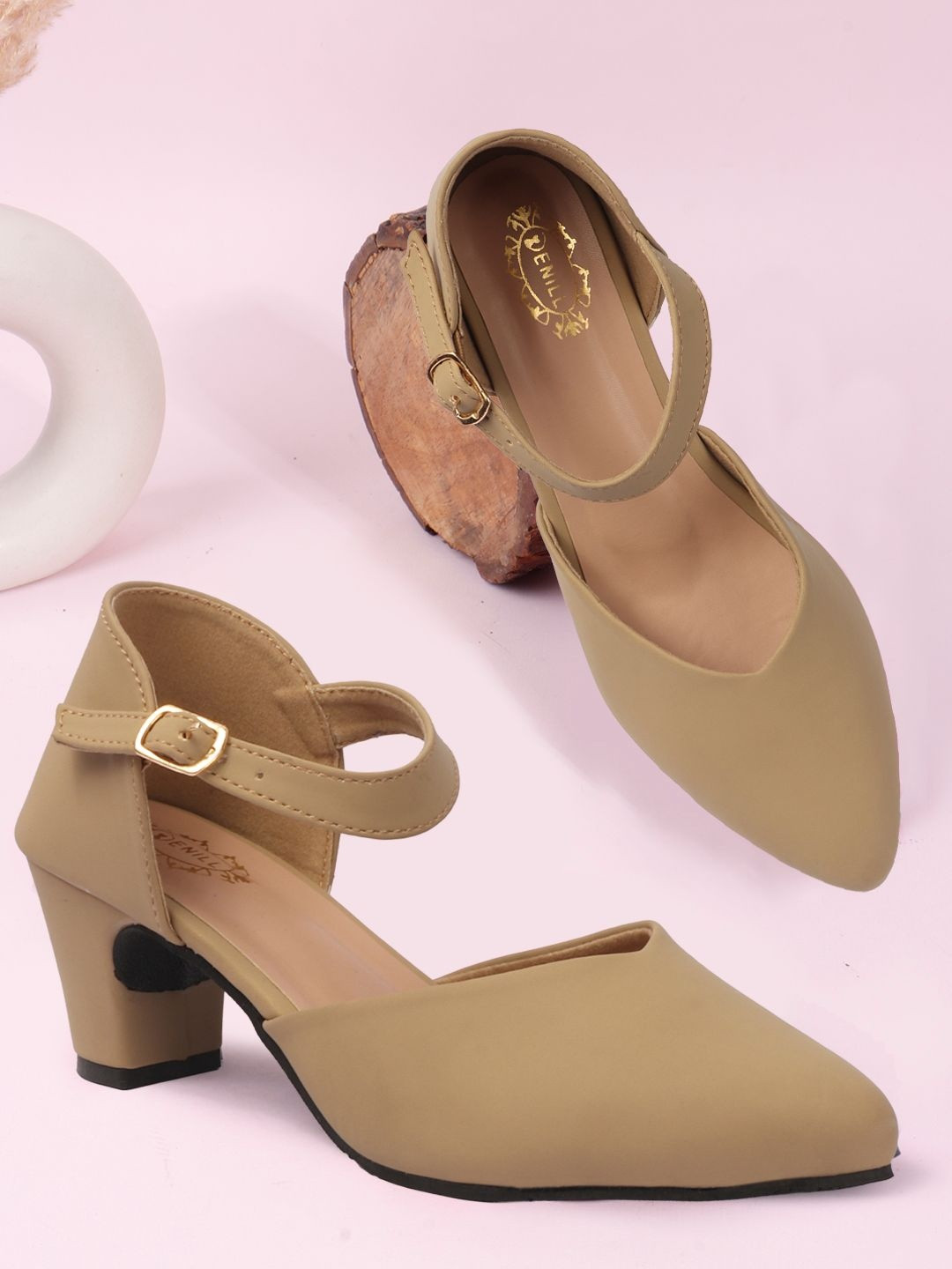 Denill Block Mules with Buckles