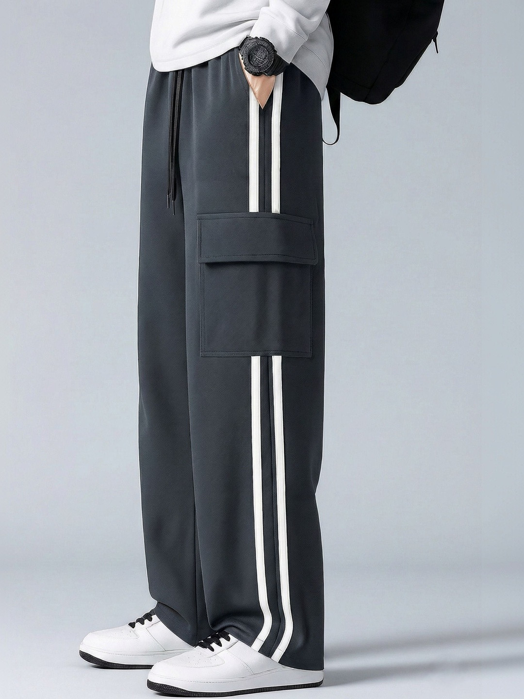 COMBRAIDED Men Striped Track Pants