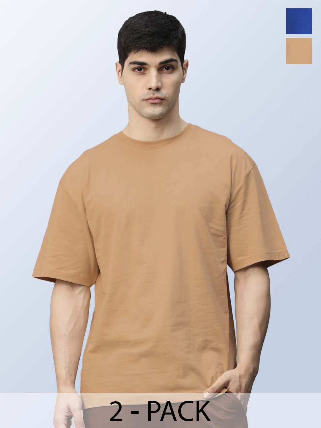 RuledBySun Men Oversized Drop-Shoulder Pure Cotton T-shirt