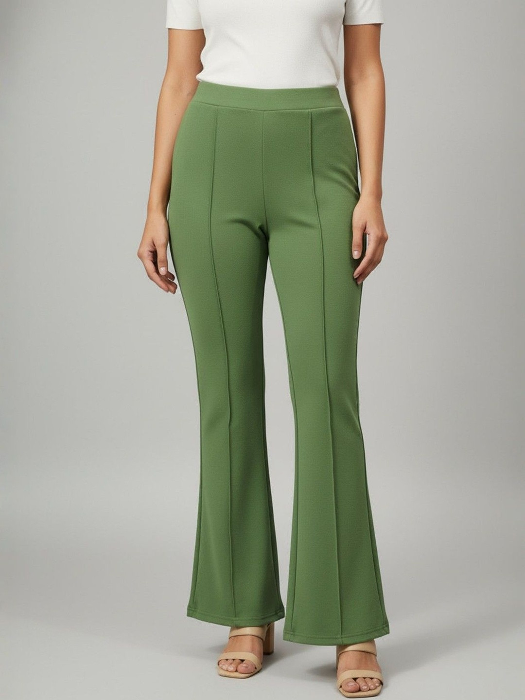 LYNO Slim Fit Wide Leg Trousers
