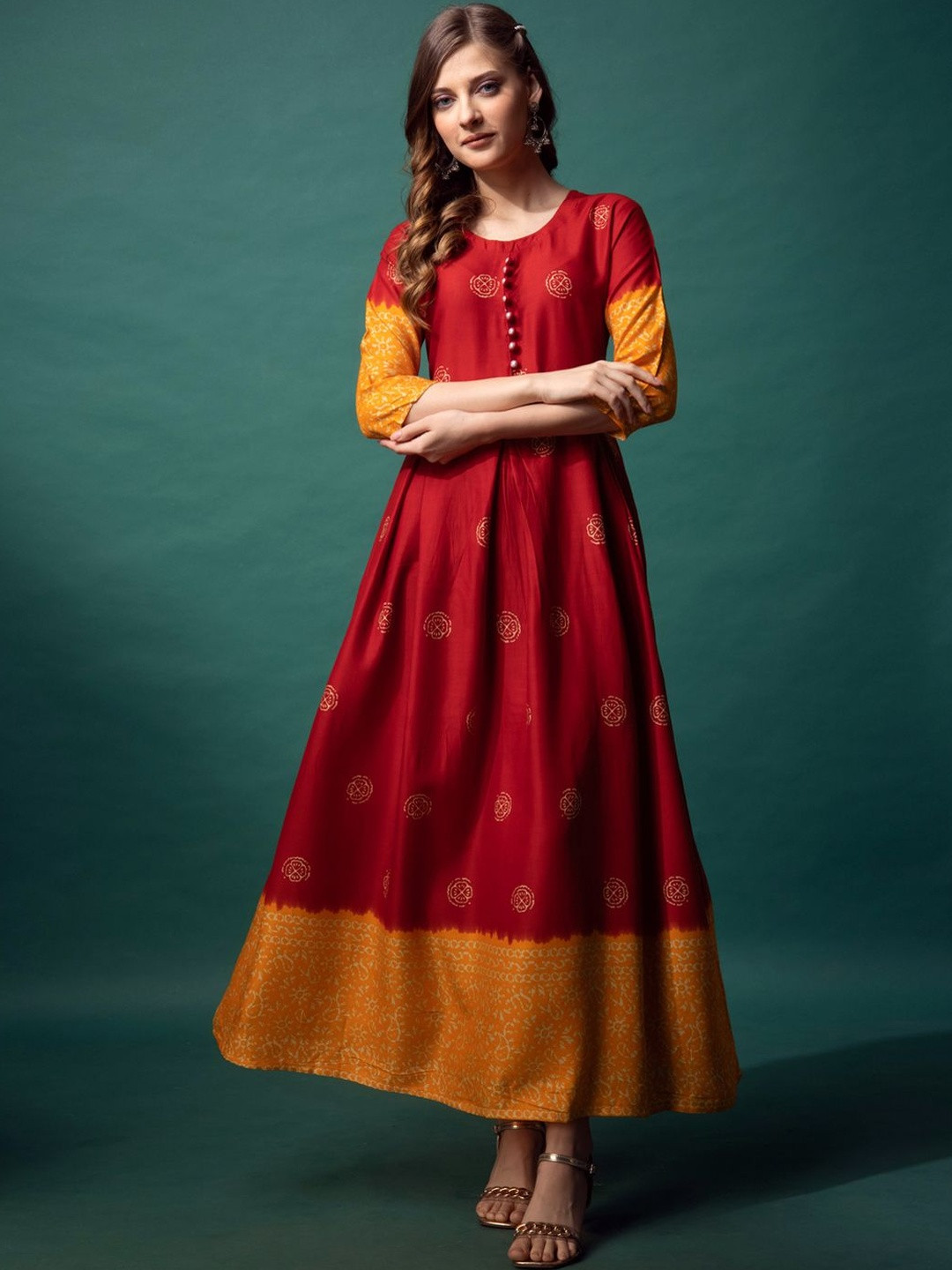 PITRIS Women Printed Anarkali Kurta