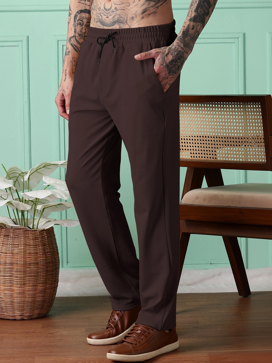 JAMES&GEORGE Men Mid Rise Track Pants