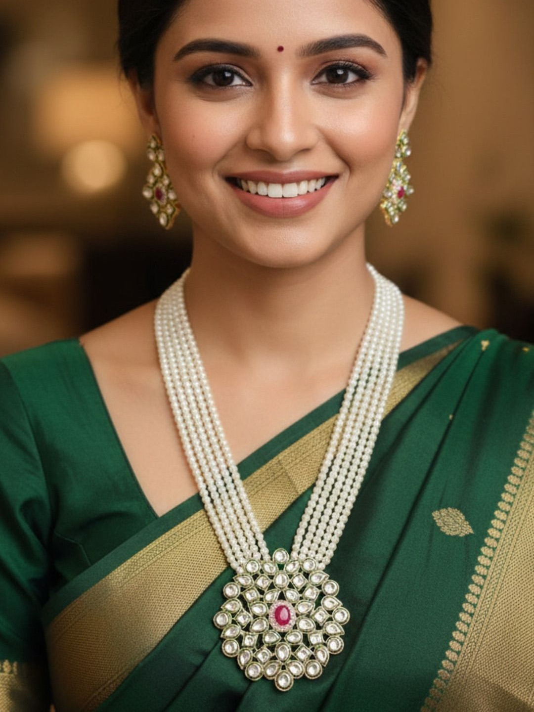 Nui Gold-Plated Artificial Stones Jewellery Set