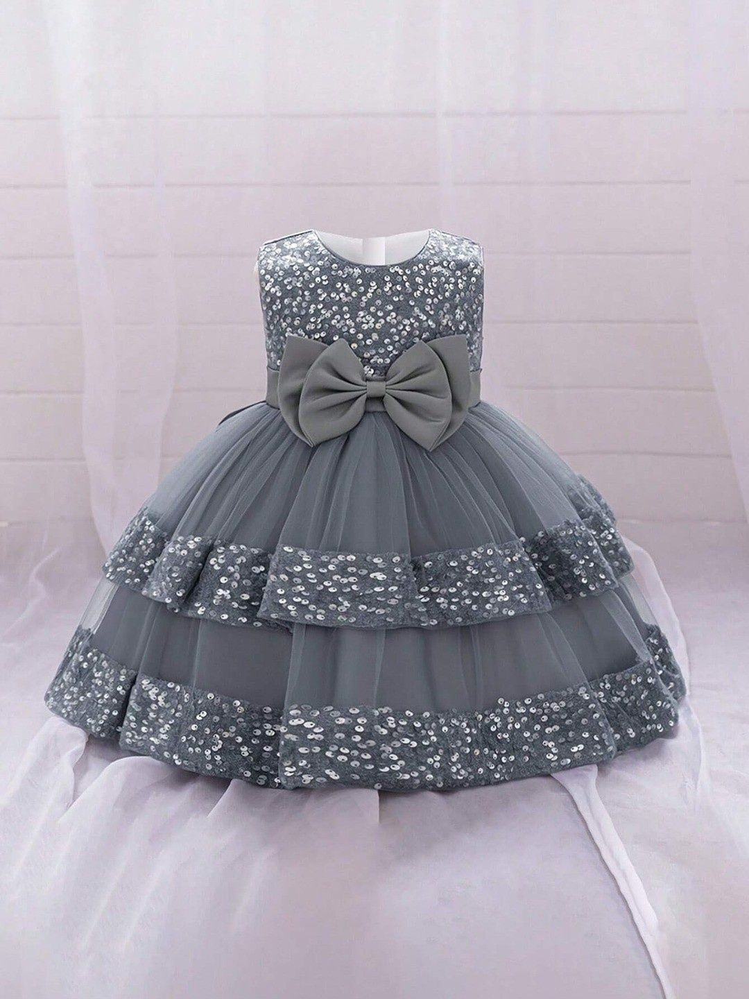Miss & Chief Embroidered Satin A-Line Dress