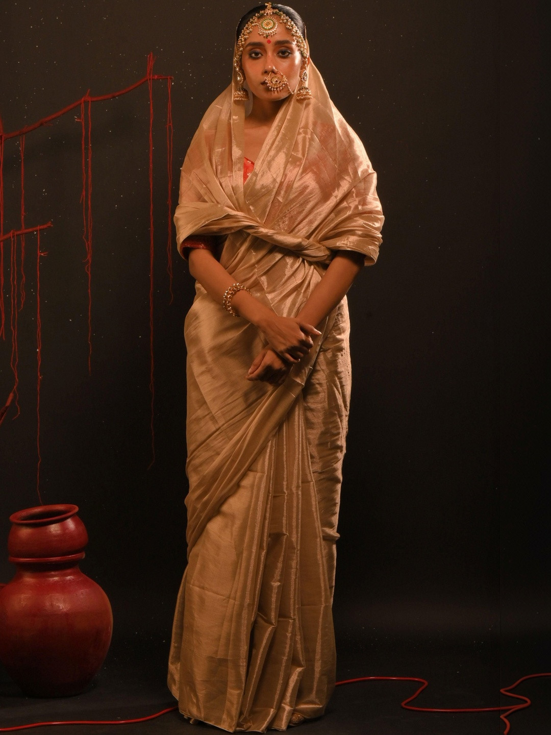 HUTS AND LOOMS Tissue Saree
