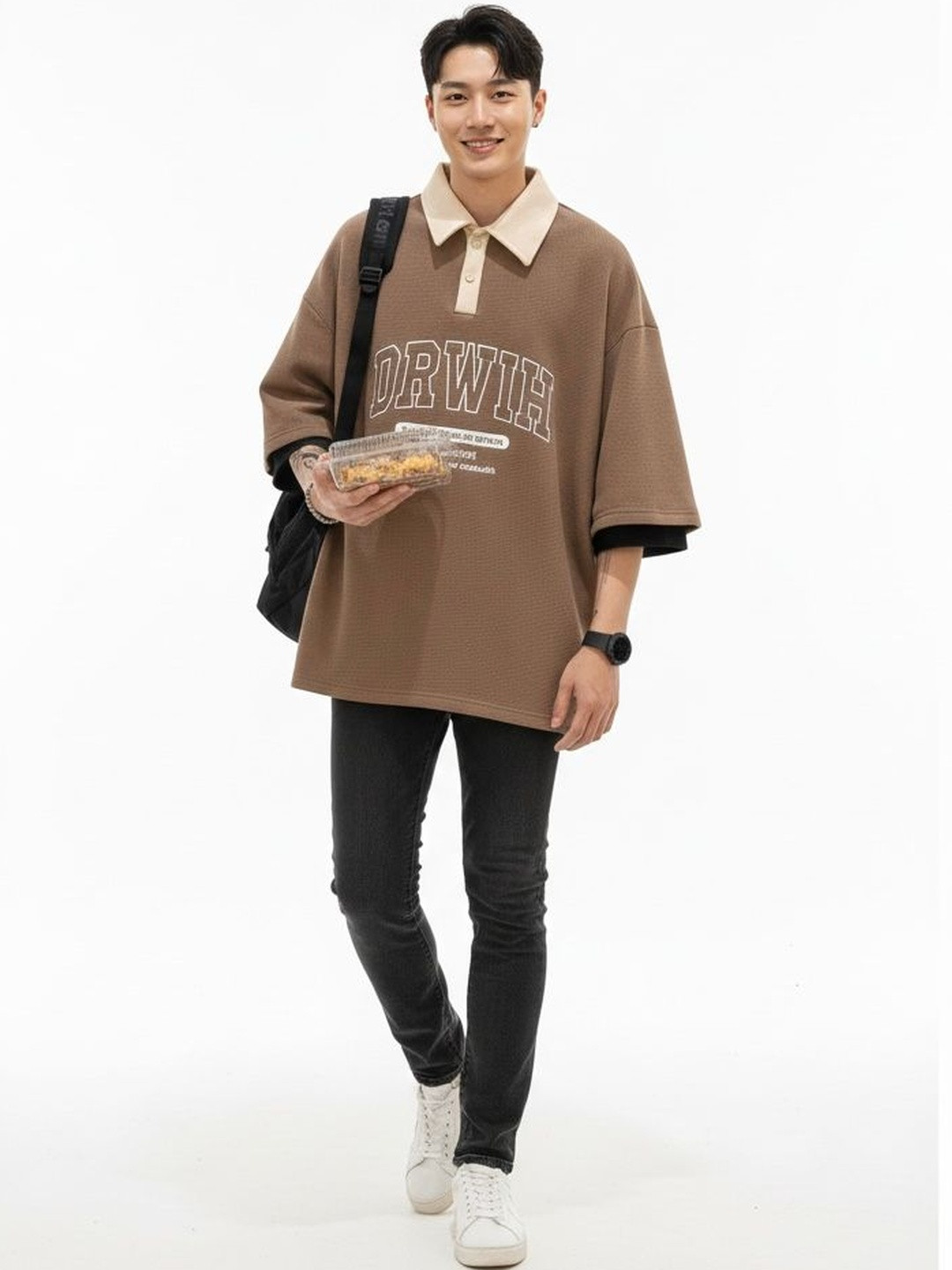 AVEJO Men Typography Printed Polo Collar T-shirt