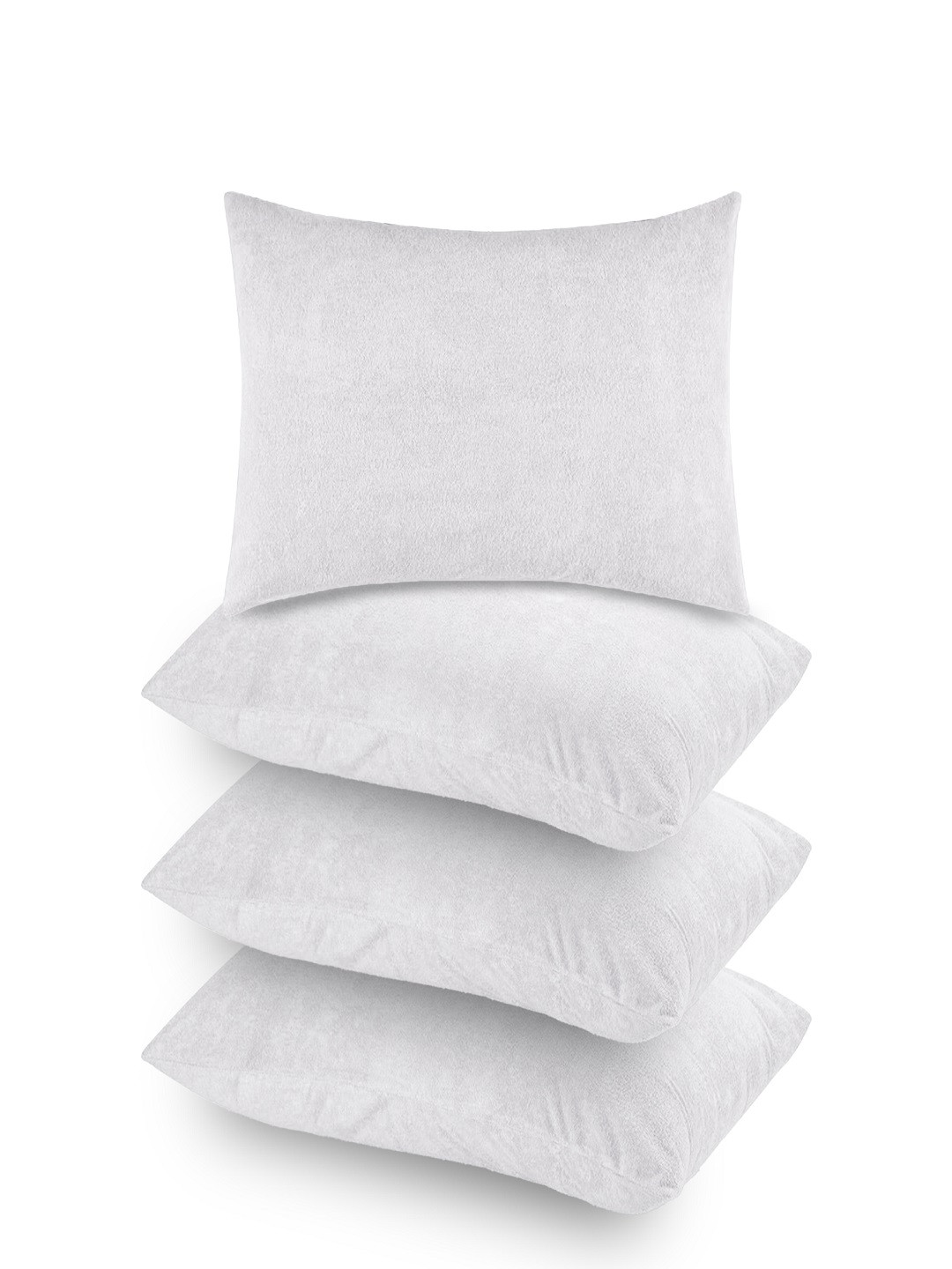 GADDA CO 4 Pieces White Waterproof Pillow Protector Covers With Zipper