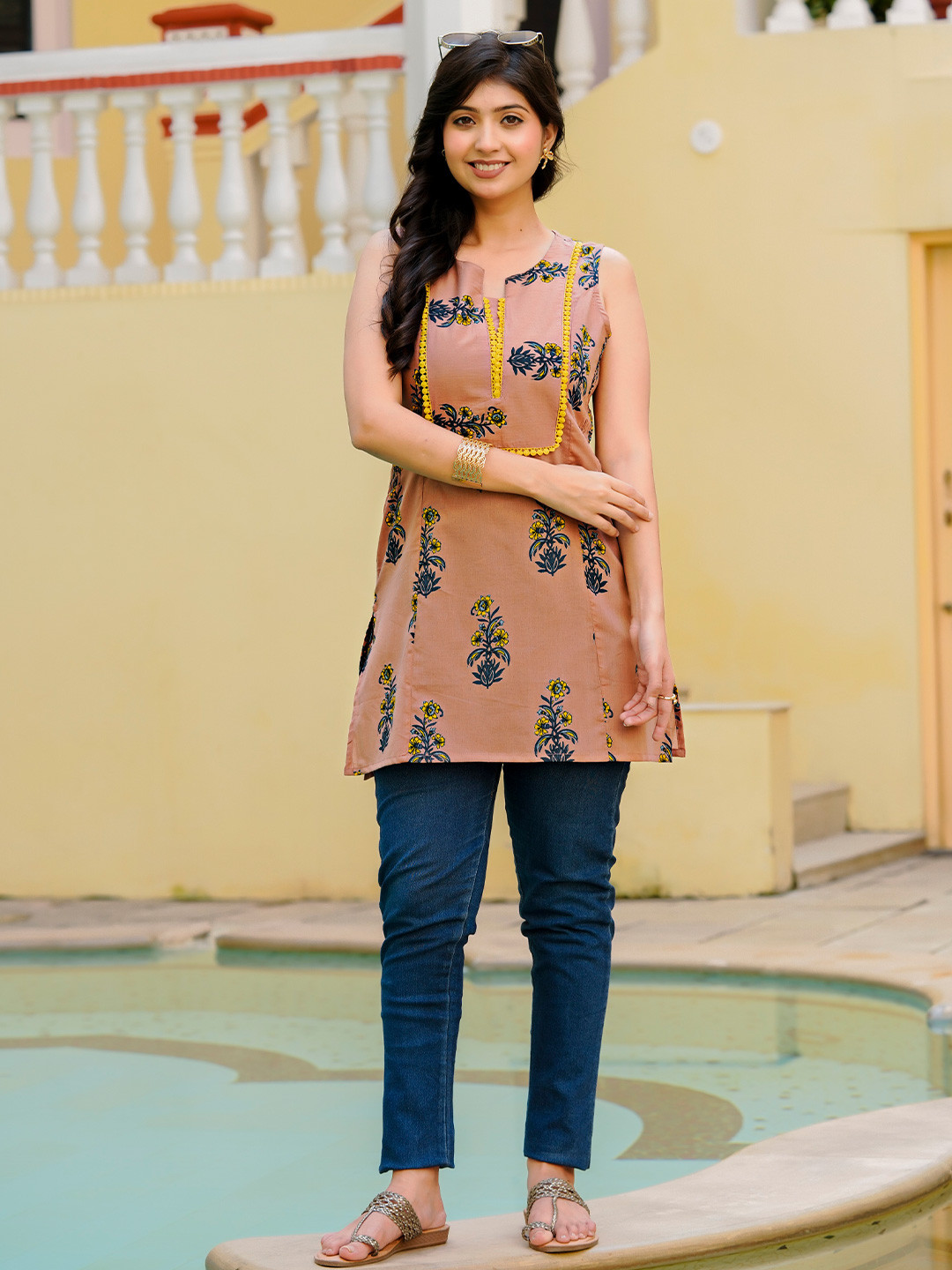 Akiko Botanical Printed Pure Cotton Kurti