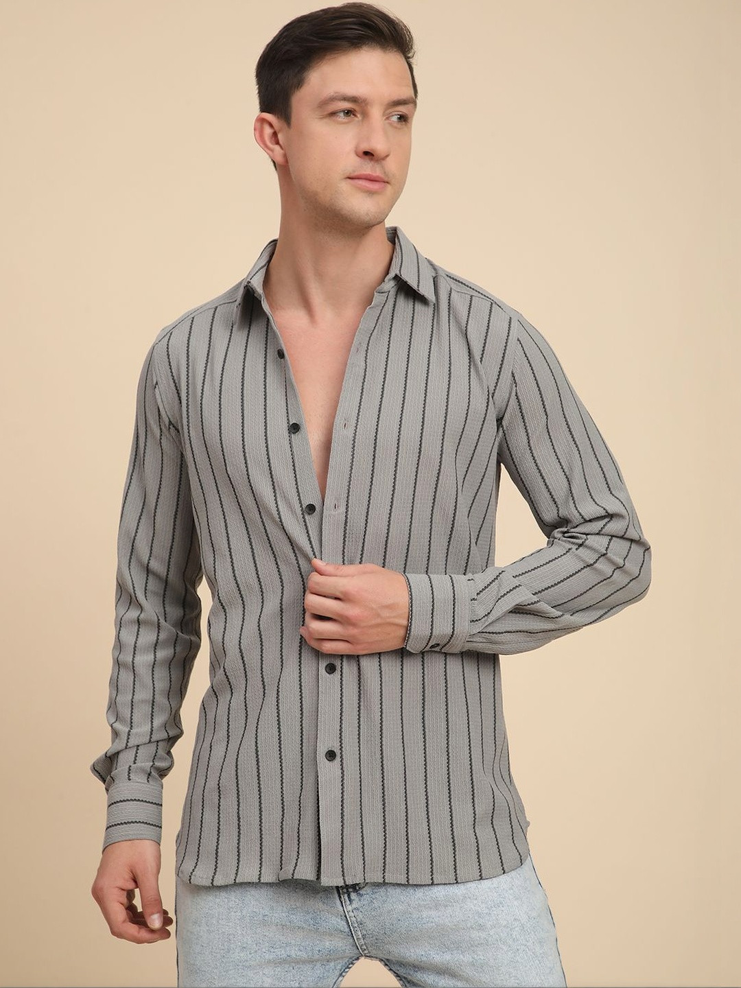 Metronaut Men Striped Casual Shirt