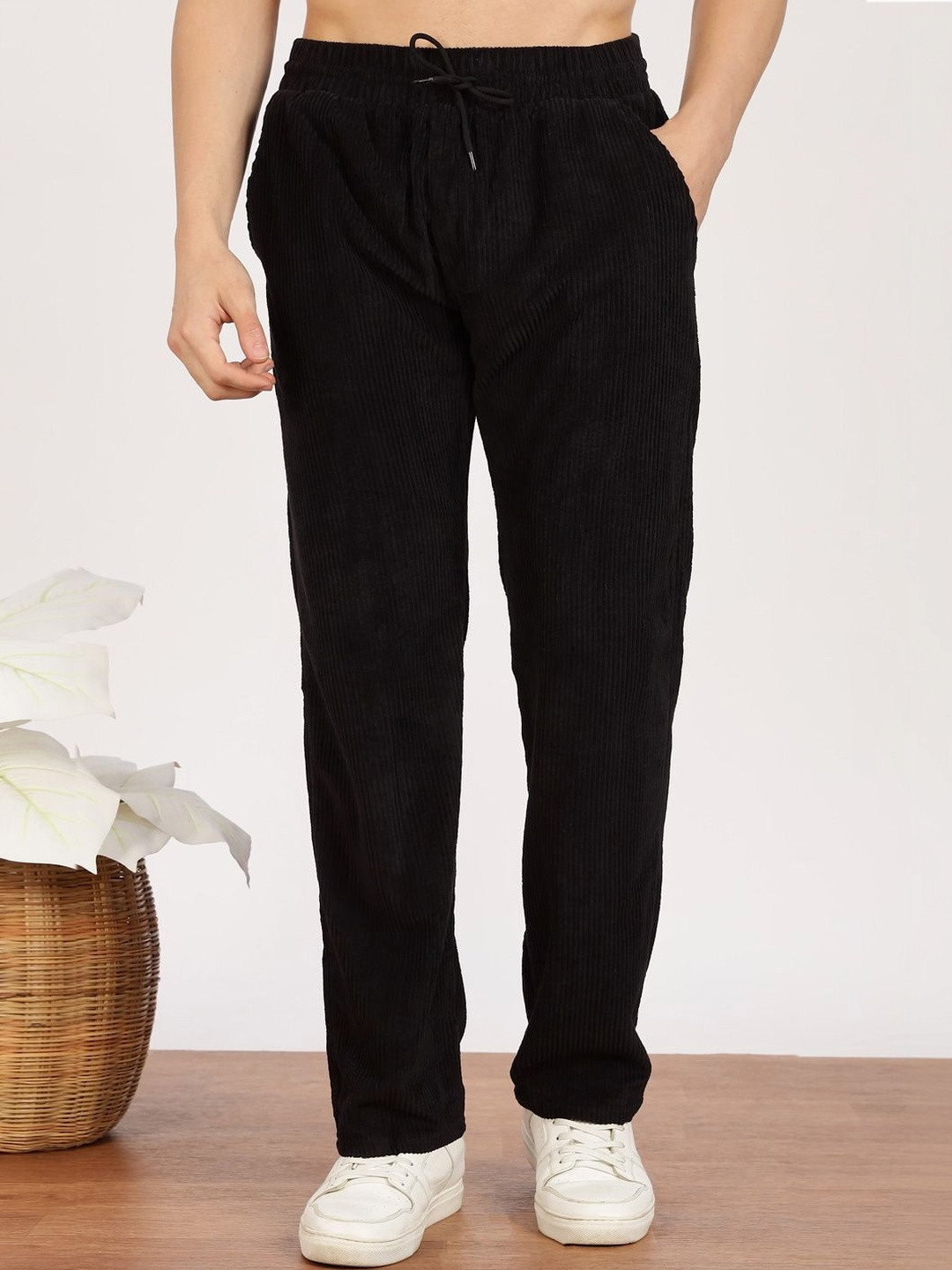 Urban Buccachi Men Textured Trousers