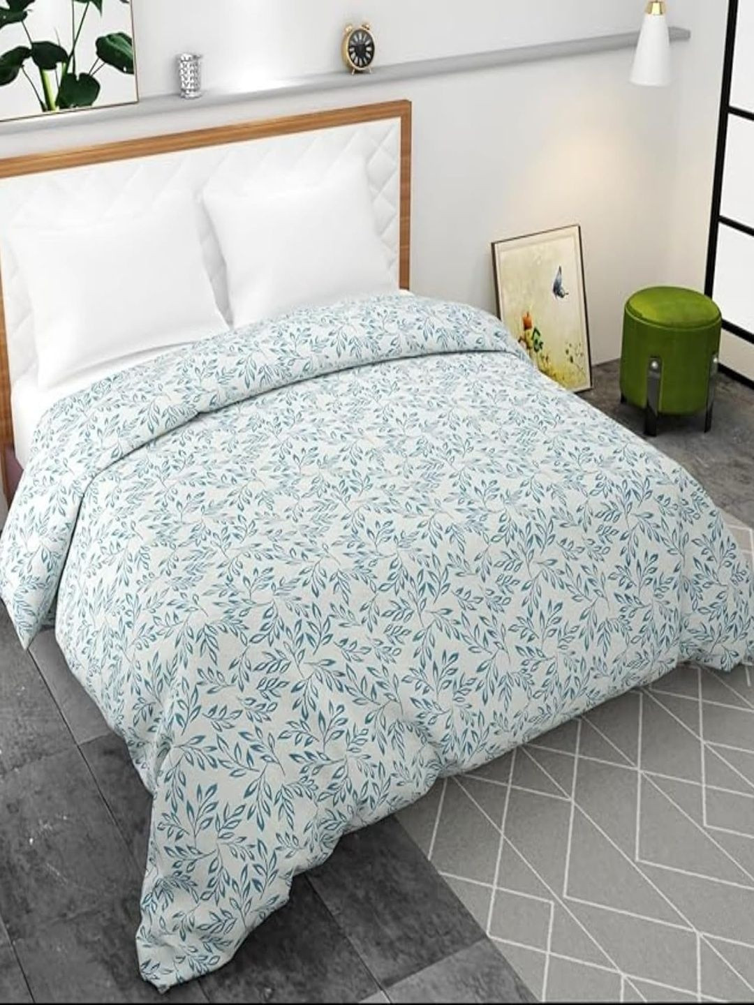 TINDLER KNOTS Blue & White Printed Double Queen Duvet Cover