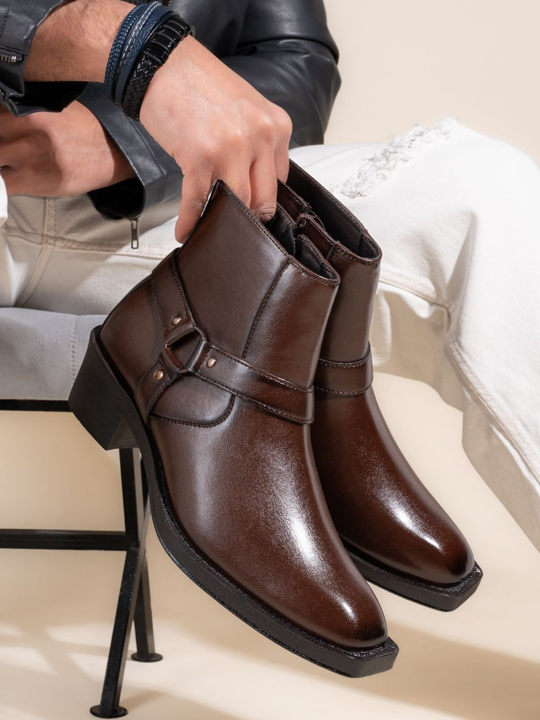 FRANKROMELLO Men Zip Chelsea Boots