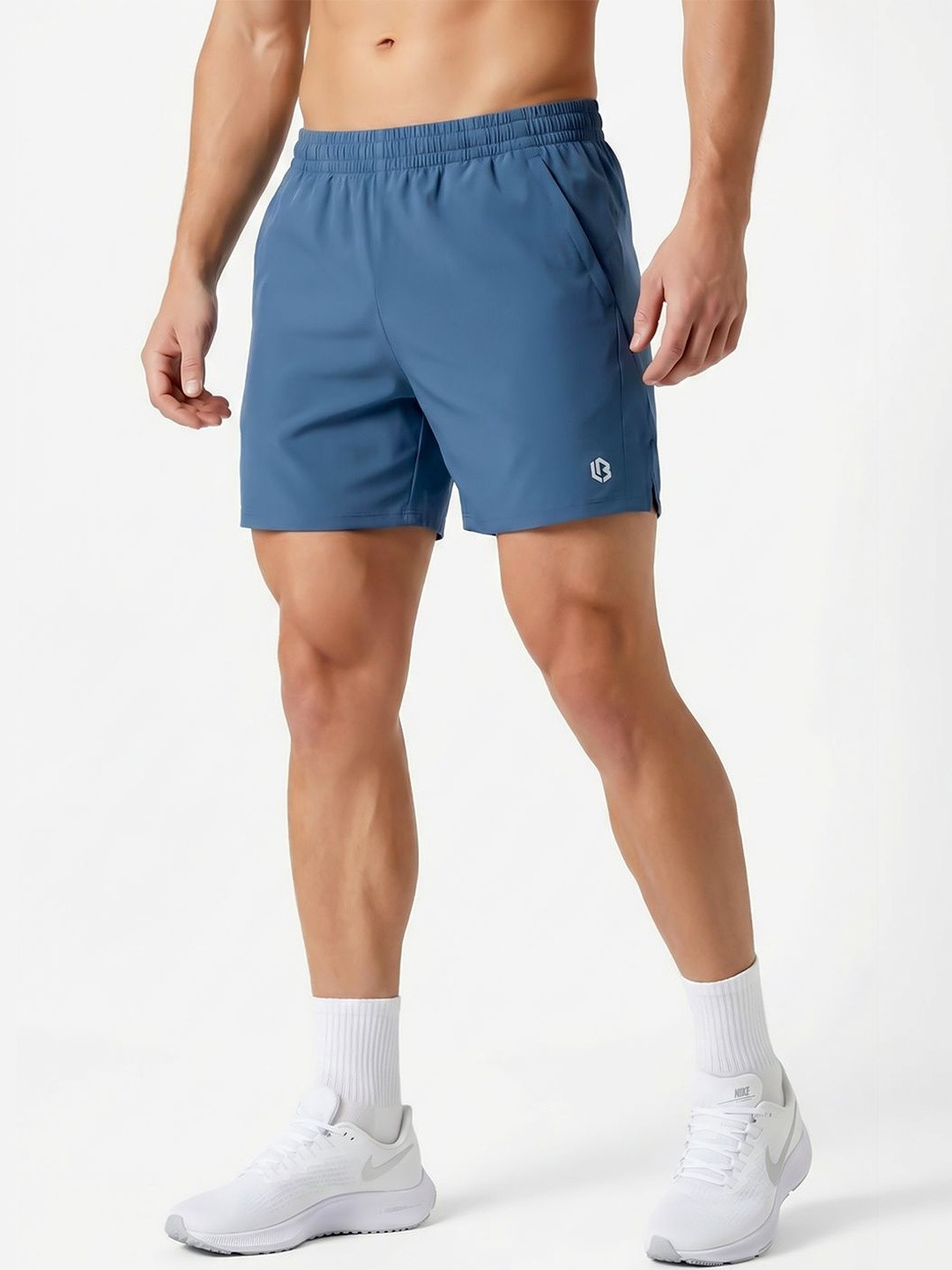 UNBEATEN Men 5 inch's Polyester Solid Regular Fit Low-Rise Running Workout Shorts