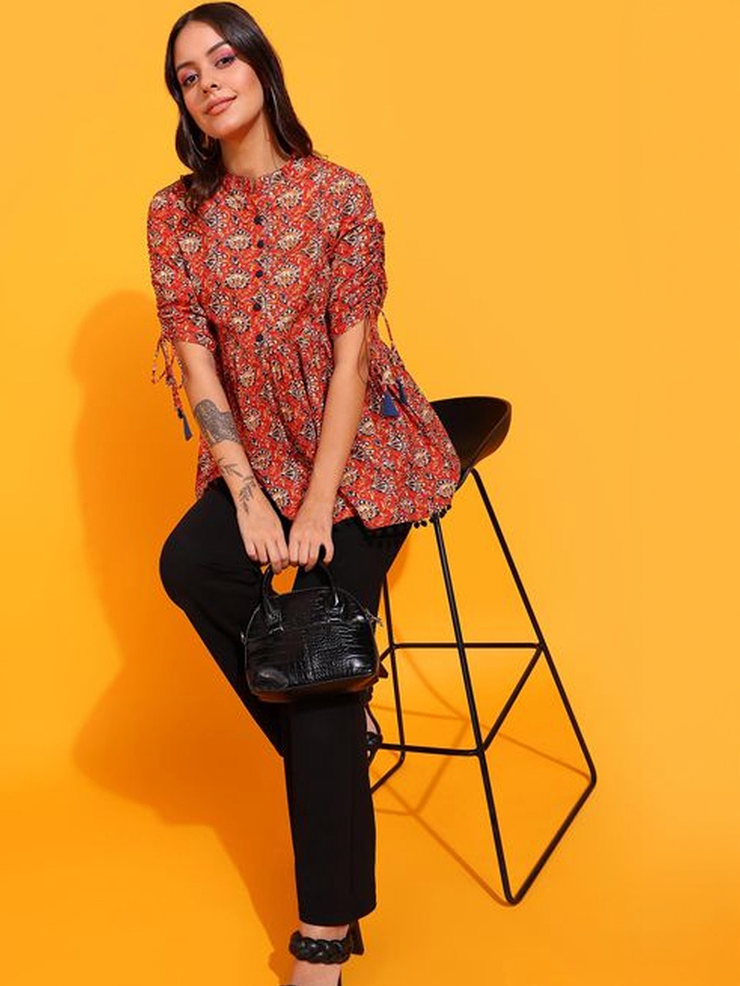 KALINI Ethnic Motifs Printed Pure Cotton Kurti
