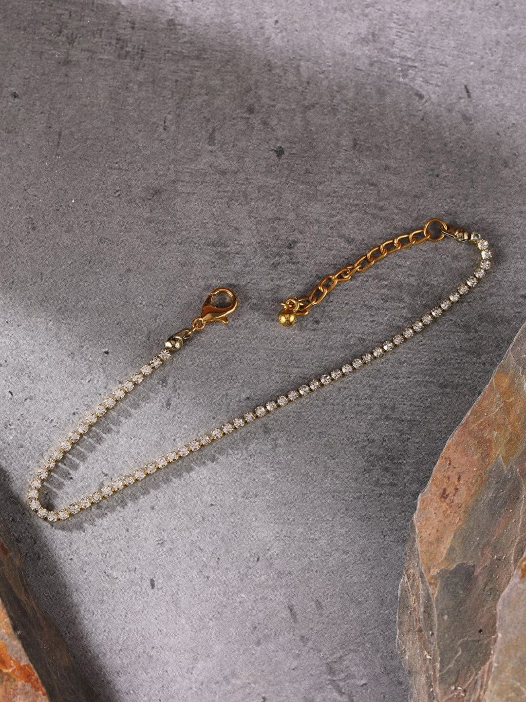 StyleCast Women Brass Cubic Zirconia Gold-Plated Wraparound Bracelet