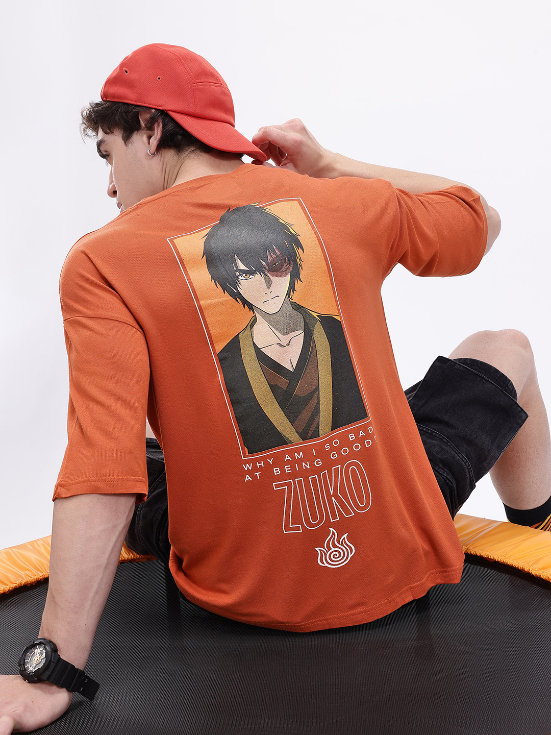 Kook N Keech Avatar Humor & Comic V-Neck Drop-Shoulder Sleeves Oversized T-shirt
