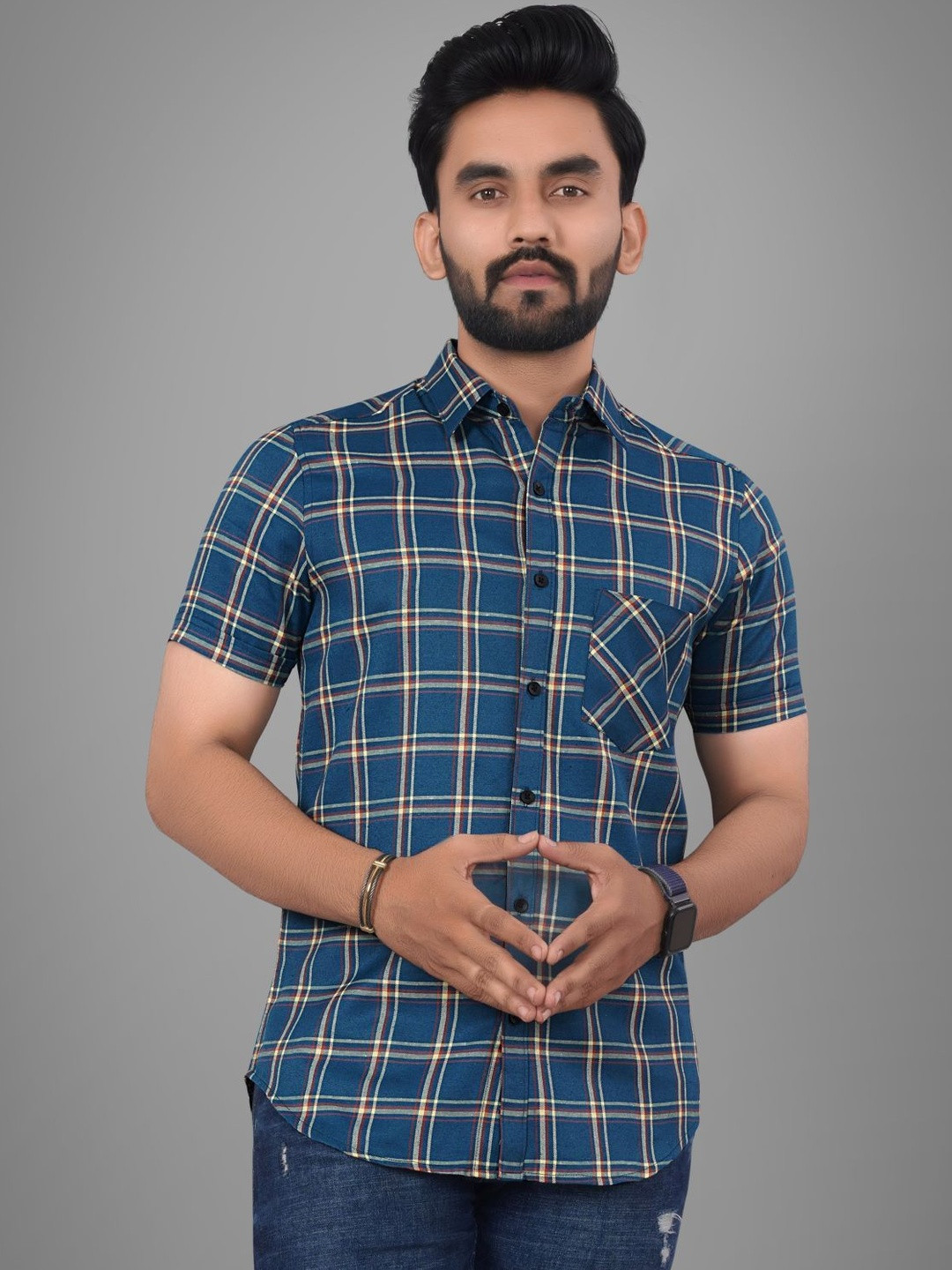 Metronaut Men Tartan Checks Checked Casual Shirt