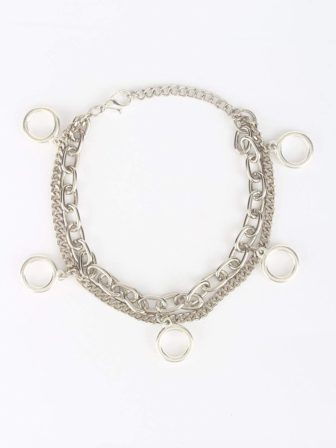 StyleCast Women Brass Silver-Plated Charm Bracelet