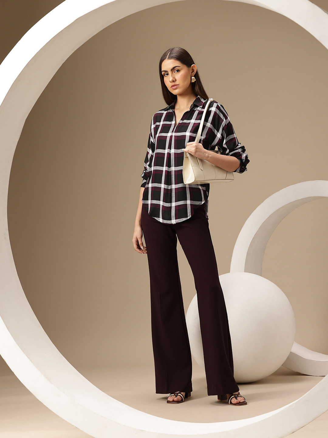Chemistry Checked Shirt Style Top