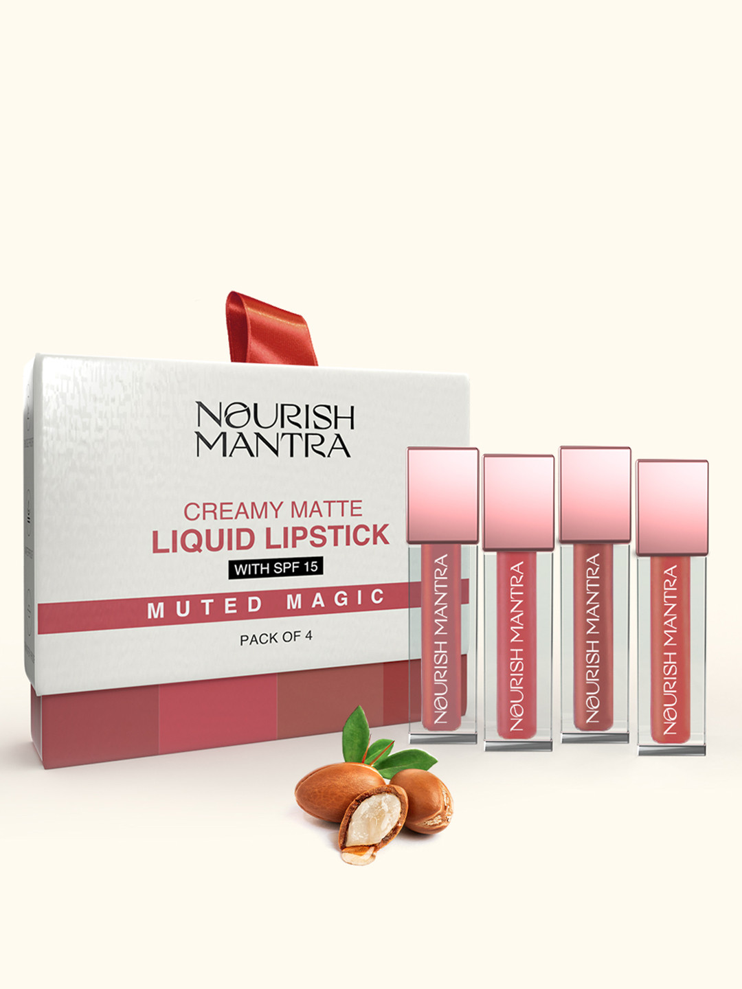 Nourish Mantra Set of 4 Muted Magic Liquid Lipstick With SPF 3.5ml Each