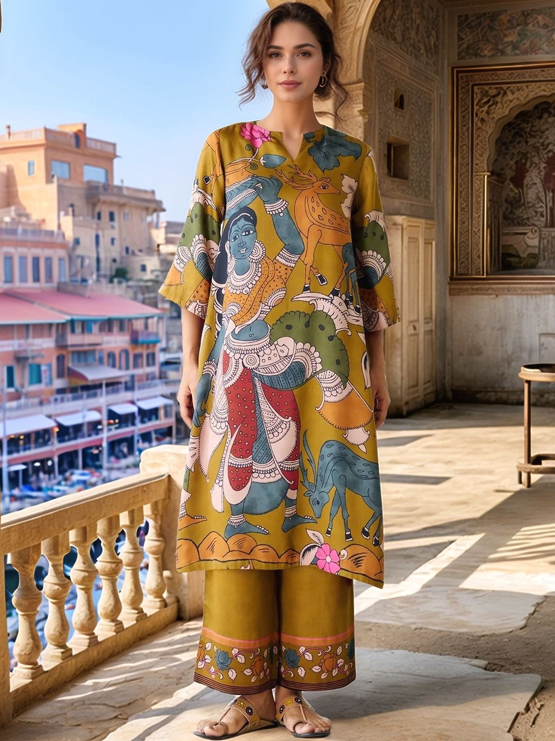 SZN Women Ethnic Motifs Printed Regular Kurta with Palazzos