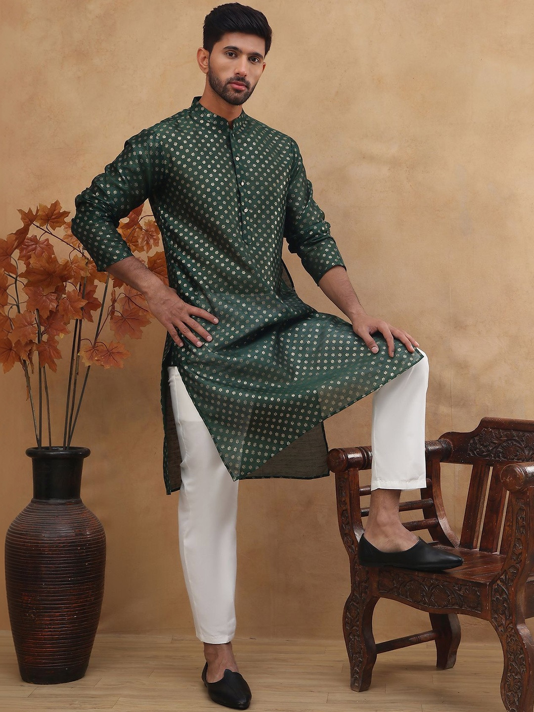 Anouk Rustic Men Regular Kurta with Pyjamas