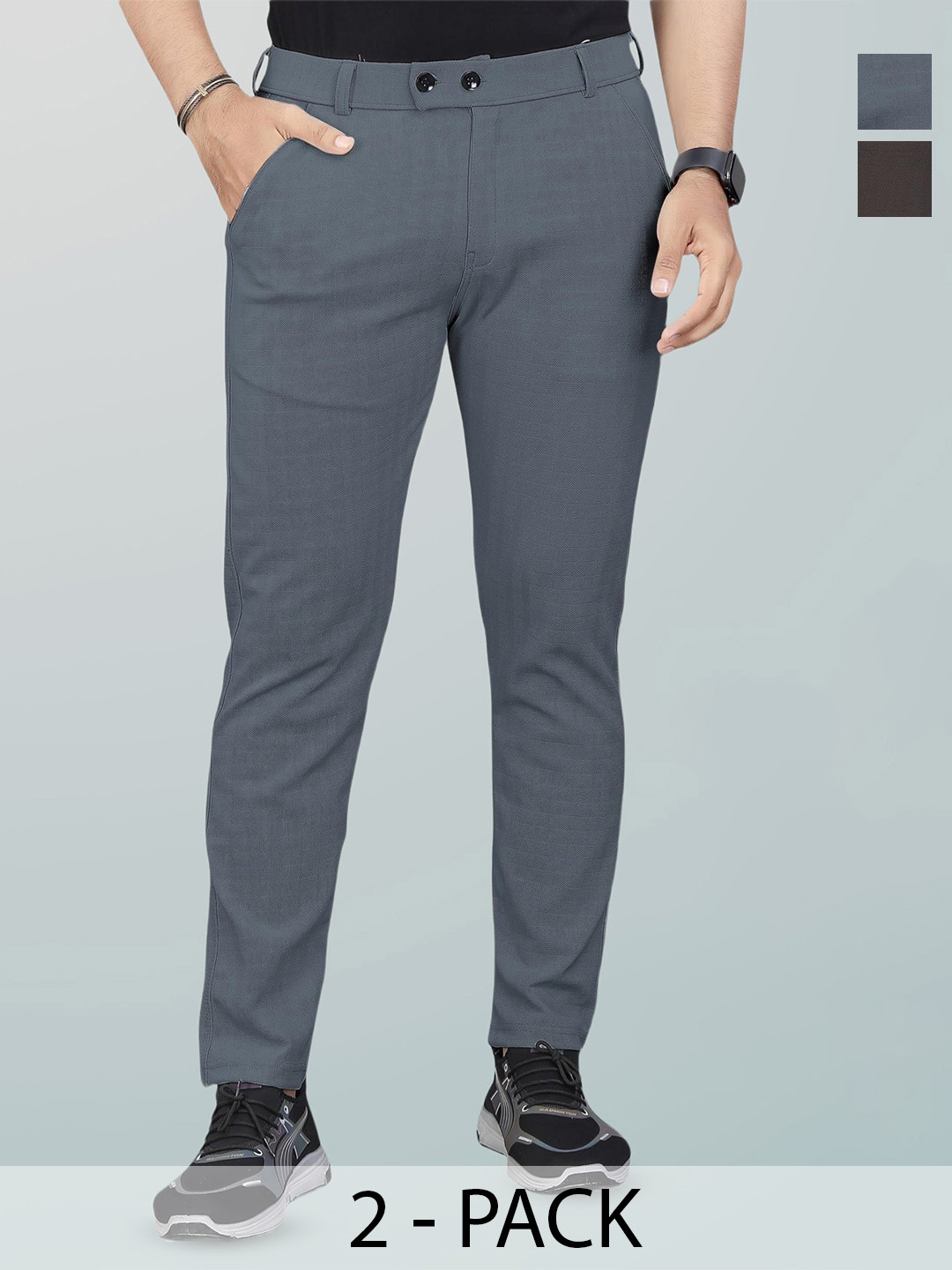 La Pajaro Men Textured Trousers